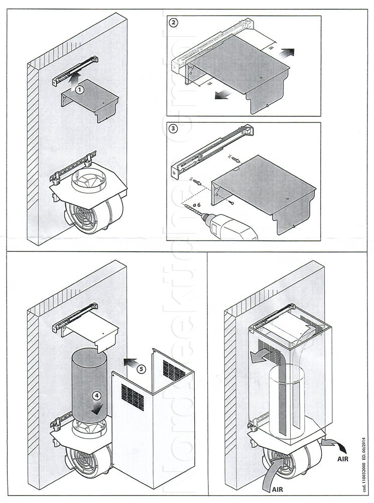 Umluftweiche Falmec für Wandhauben