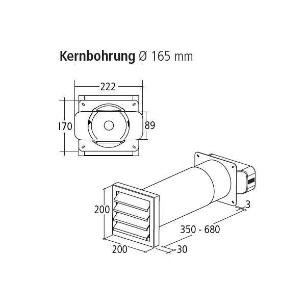 Mauerkasten OptimAIRo Teleskop 150 mm