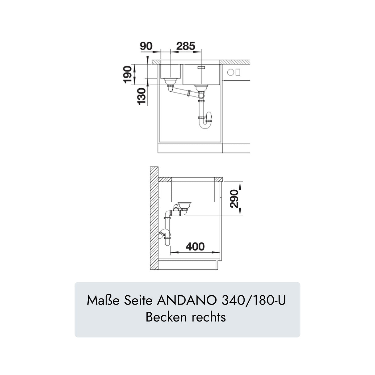 Blanco ANDANO 340/180-U