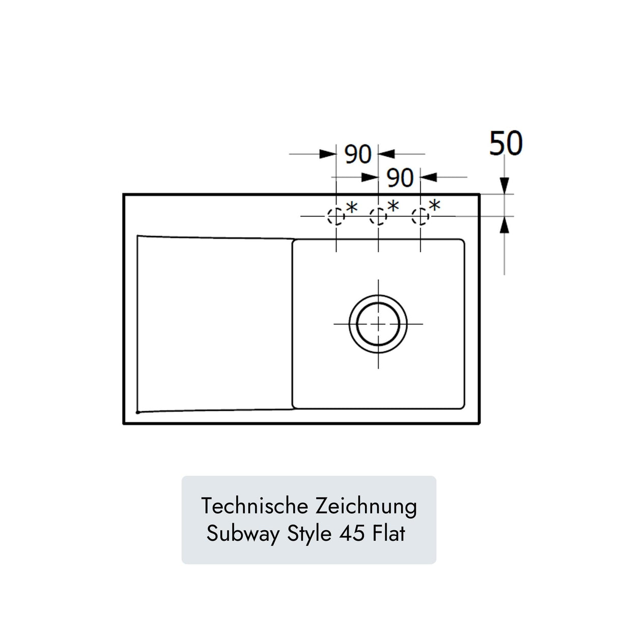 Villeroy & Boch Subway Style 45 Flat