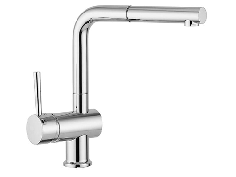 Aqua Cucina Lago Armatur mit Hebel links und Ausziehauslauf in Chrom