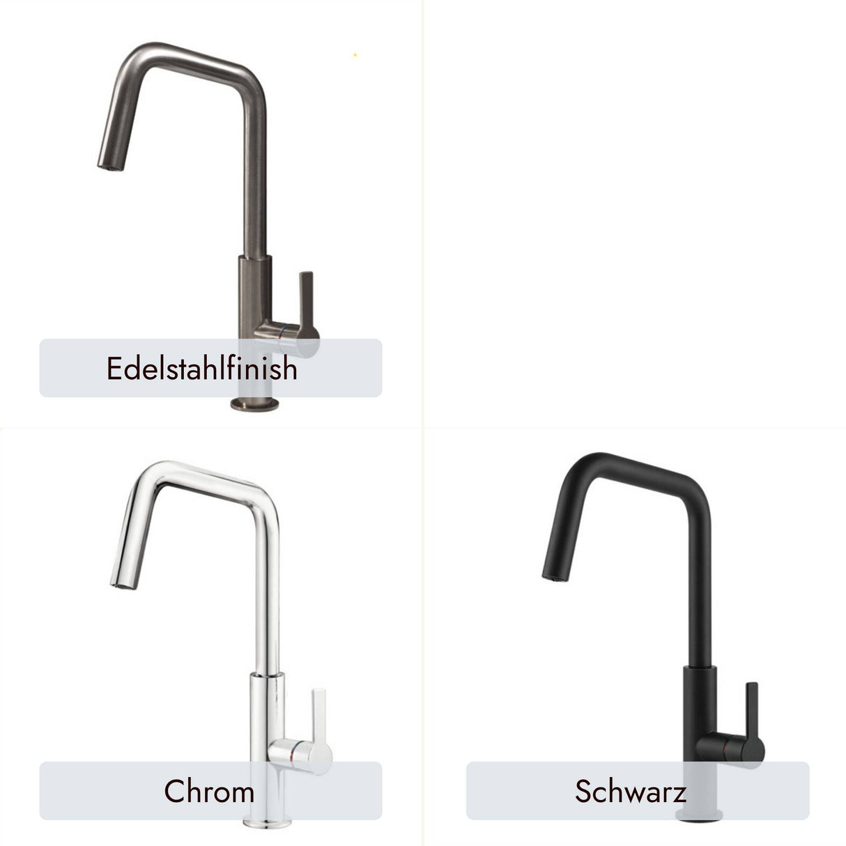 Offeo Küchenarmatur von systemceram in Chrom, Schwarz und mit Edelstahlfinish als zeitlose Lösung für den Küchenalltag