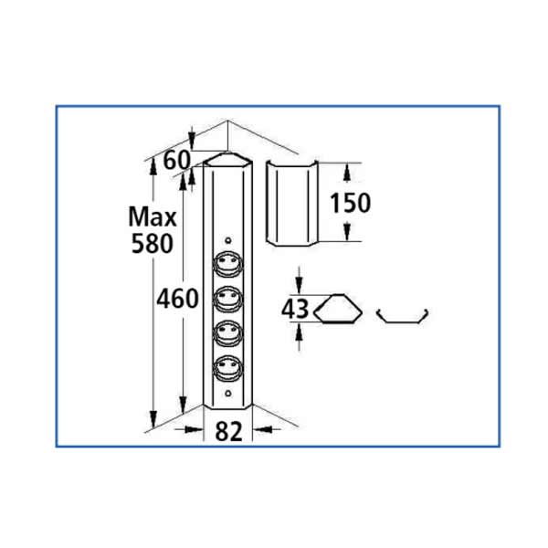 Wand und Eck-Steckdose Boda