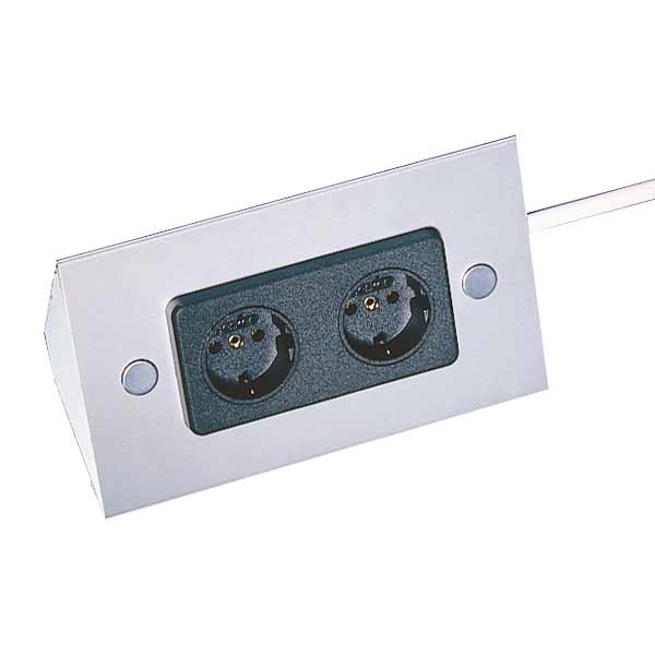 Thebo 2-fach Steckdosenelement Edelstahl