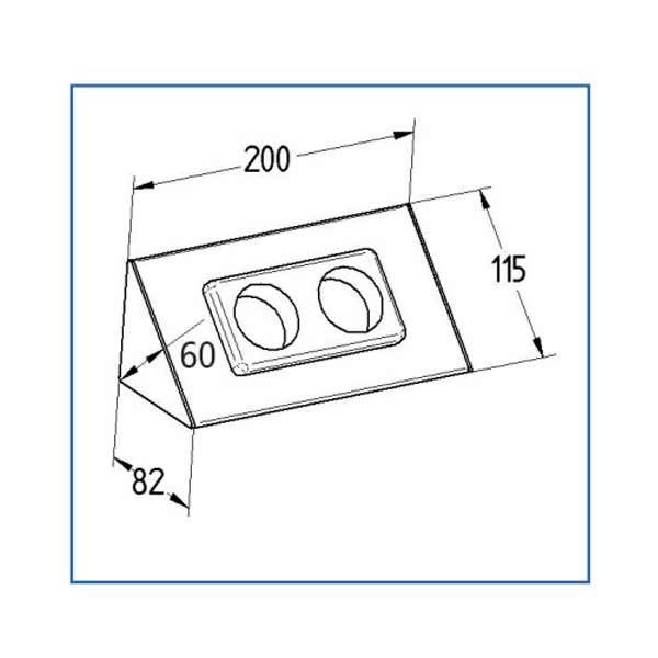Thebo 2-fach Steckdosenelement Edelstahl