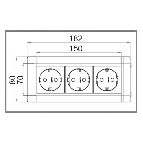 EVOline Frame 3-fach Steckdose
