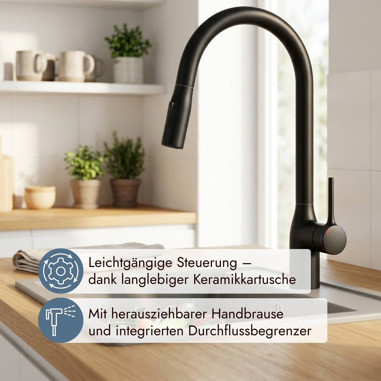 Moderne systemceram Armatur MANIA Soft mit Wassersparfunktion und elegantem Design