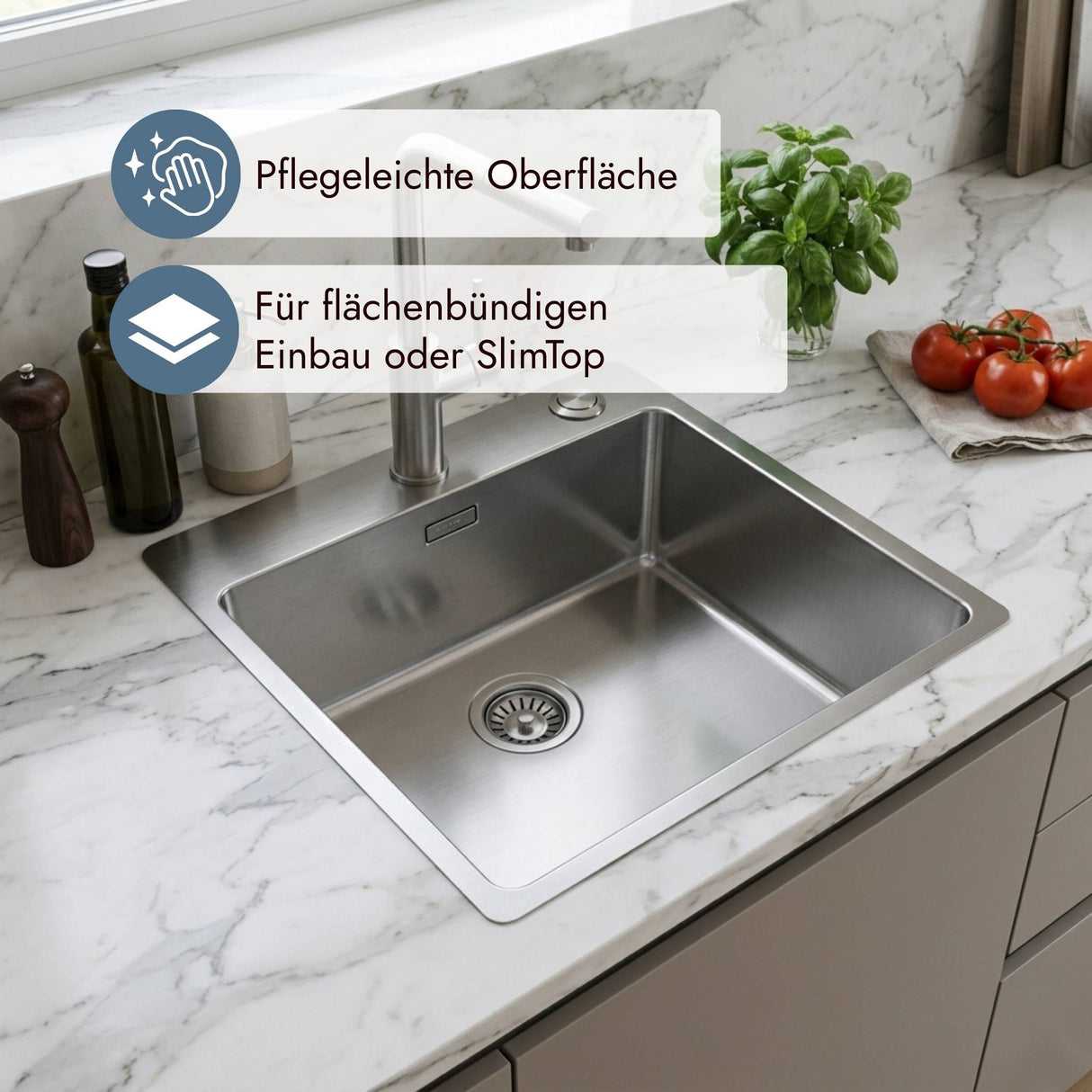 Franke Box BXX 210-40 A Flächenbündige und SlimTop Spüle aus Edelstahl in Stahl gebürstet