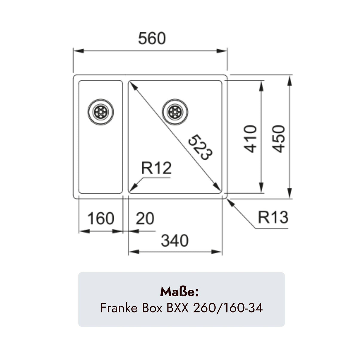 Franke Box BXX 260/160-34 Spüle