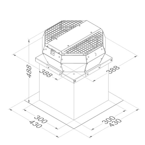 Novy Flachdachmotor für Wand- und Inselhauben