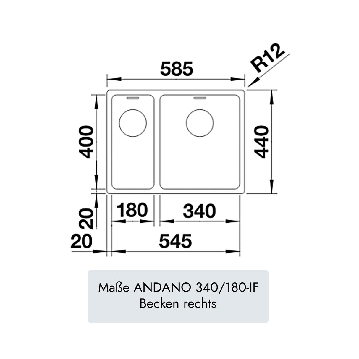Blanco ANDANO 340/180-IF