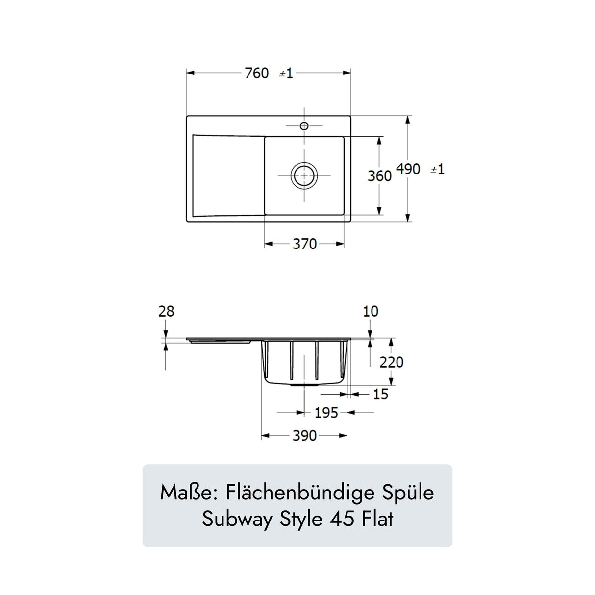Villeroy & Boch Subway Style 45 Flat