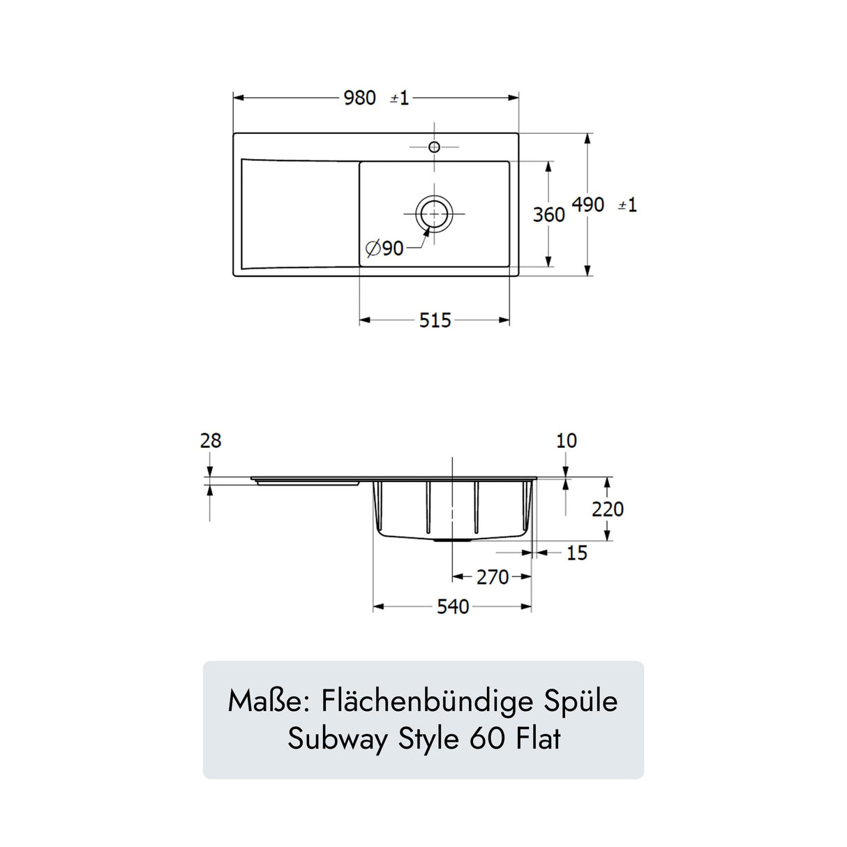 Villeroy & Boch Subway Style 60 Flat