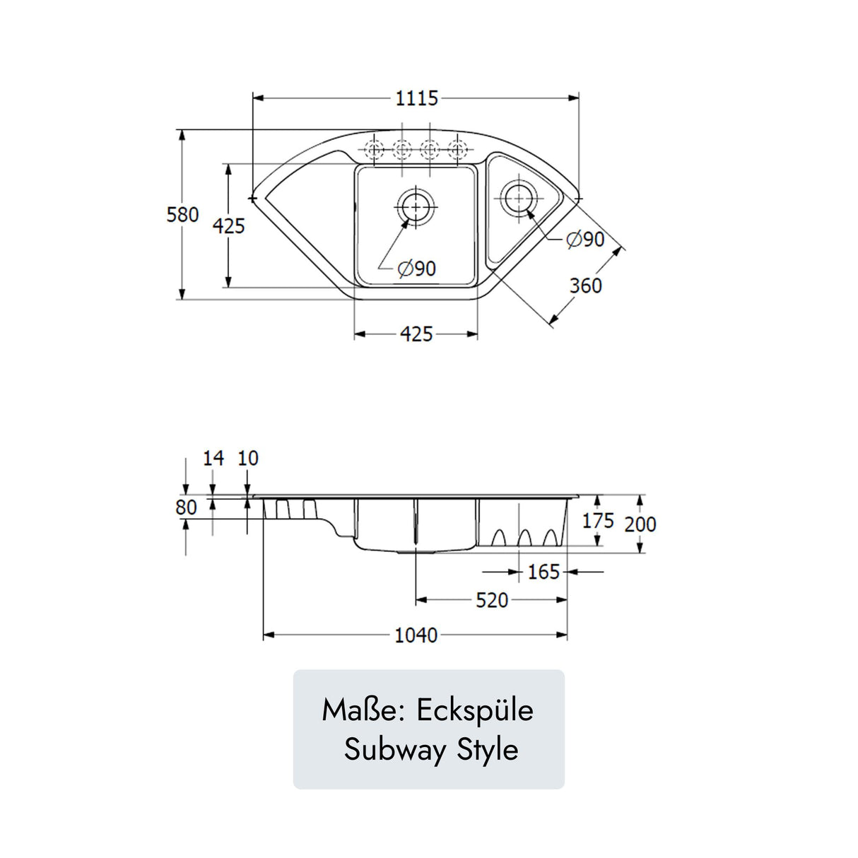 Villeroy & Boch Subway Style Eckspüle