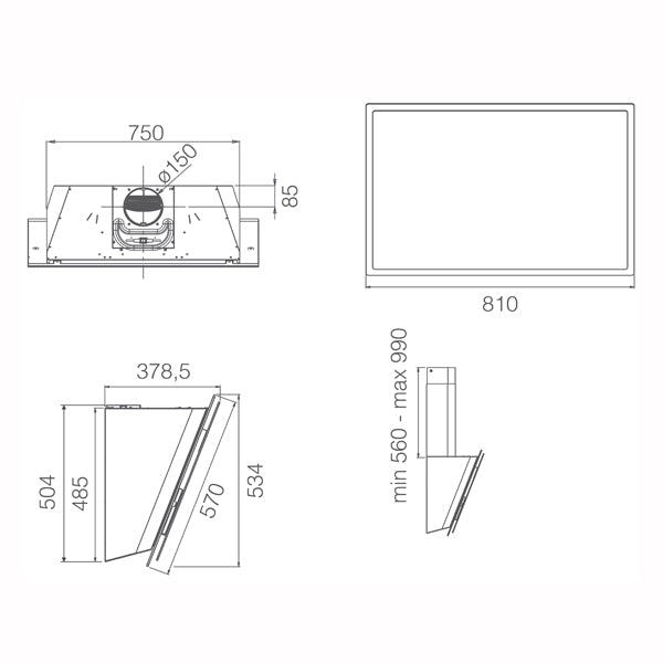 Elica Elle-S Weißes/Schwarzes Glas