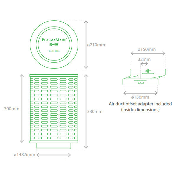 PlasmaMade E-Filter GUC1214 - 1000 m³
