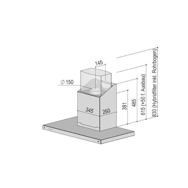 Berbel Glassline Wandhaube BWH GL