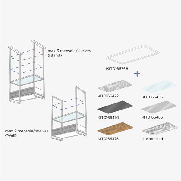 Konsole extraklares Glas für elica Open Suite/Suite Superior
