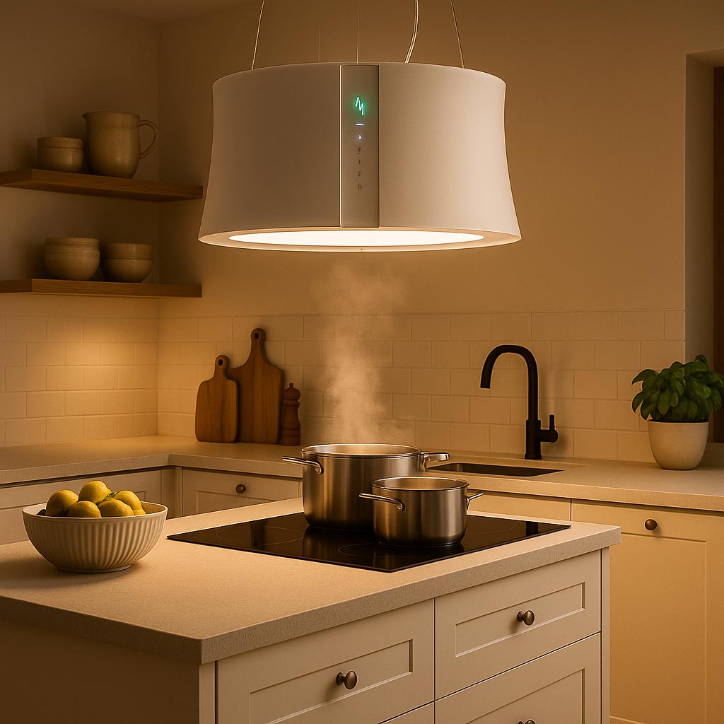 "Falmec Zephiro E.ion Inselhaube Weiß" von Falmec (Bild 5). / /