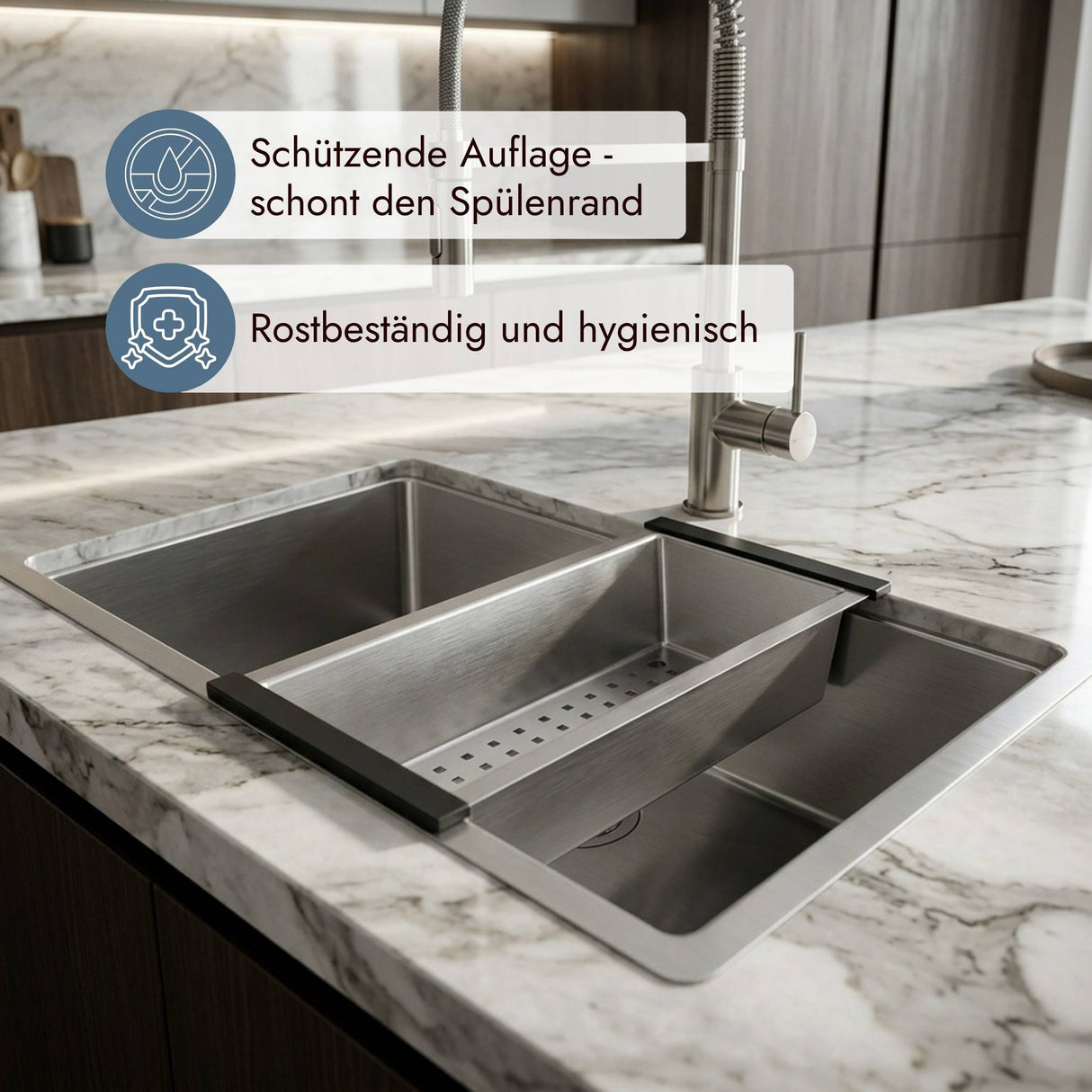 Systemceram Resteschale 0831 mit perforiertem Boden für den Einsatz am Spülplatz