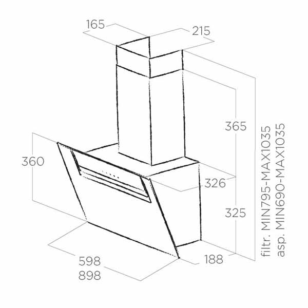 Kopffreihaube Elica Sheen-S