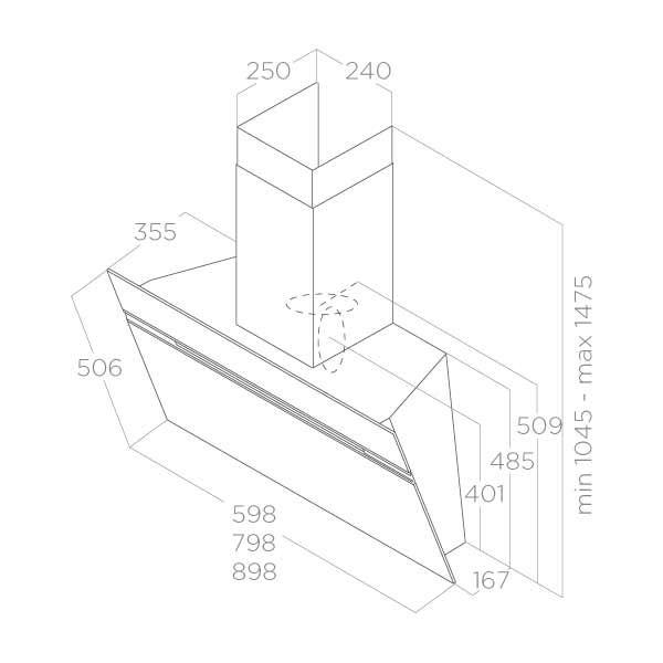 Kopffreihaube Elica Stripe