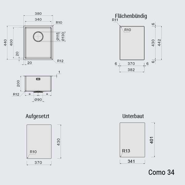 Falmec Como Kollektion Spüle