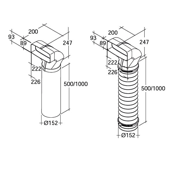 Umlenkstück Kombi Optimairo Rund auf Flach