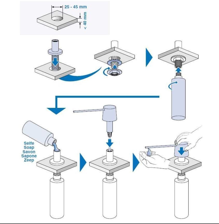 Villeroy & Boch Seifenspender rund Edelstahl massiv