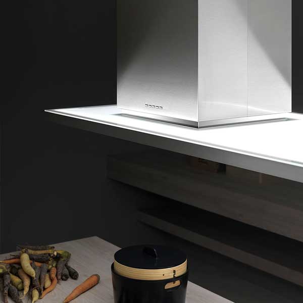 Falmec Inselhaube Zenith NRS mit Glaspaneel