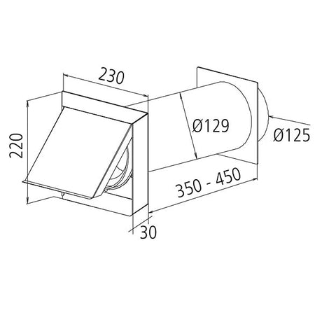 Mauerkasten 125 mm Edelstahl