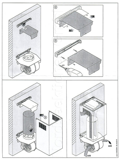 Falmec breite Umluftweiche für Wandhauben