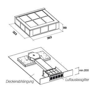 Falmec Umluftbox f. Deckenlüfter Ausgang seitlich