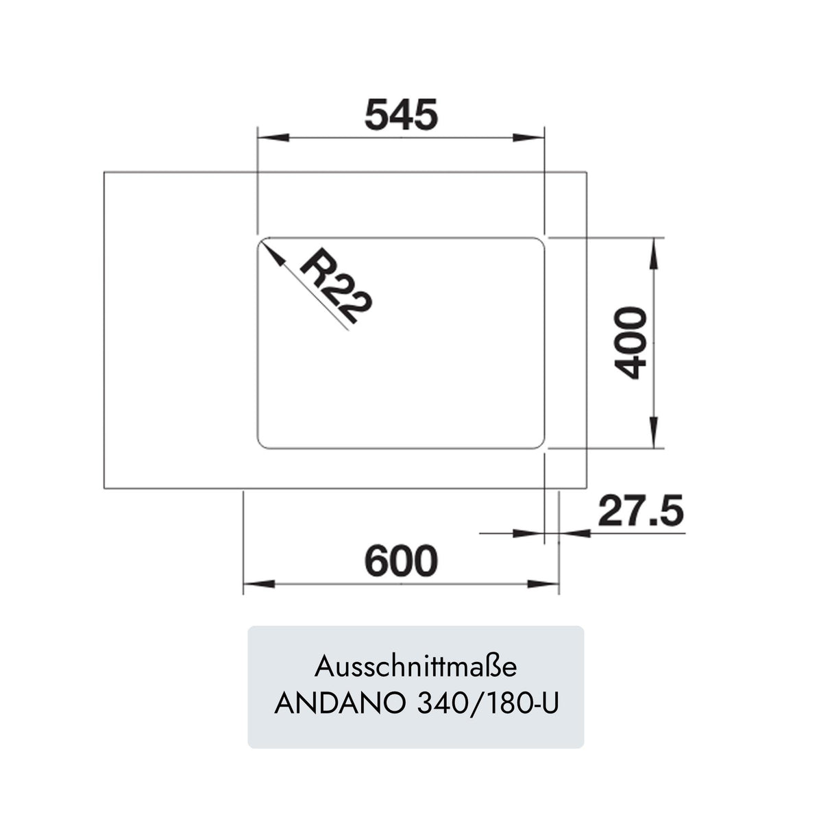Blanco ANDANO 340/180-U