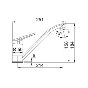 Franke NOVARA-PLUS Festauslauf Chrom Hochdruck