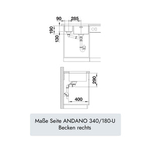 Blanco ANDANO 340/180-U