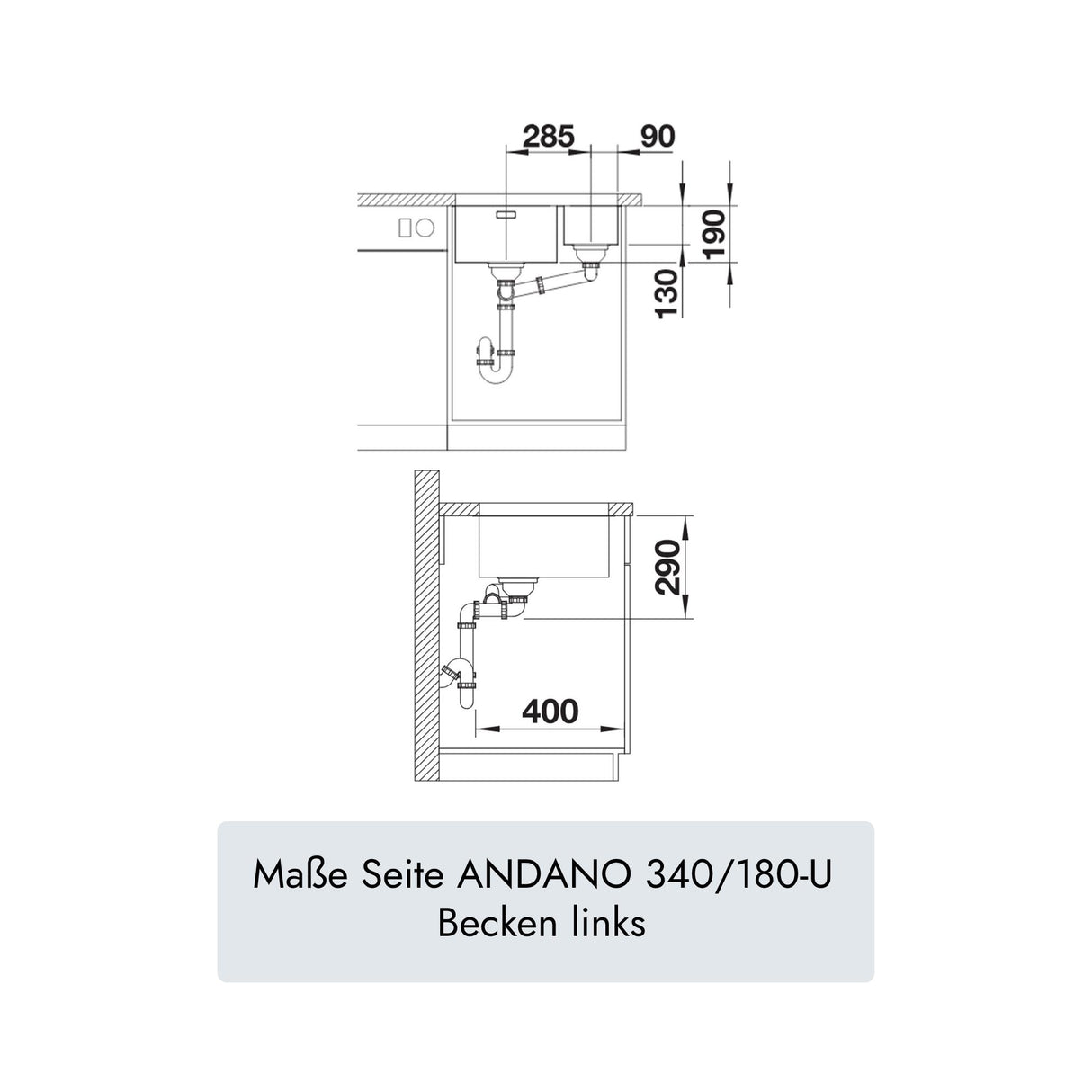 Blanco ANDANO 340/180-U