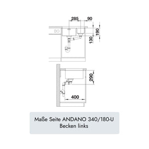Blanco ANDANO 340/180-U