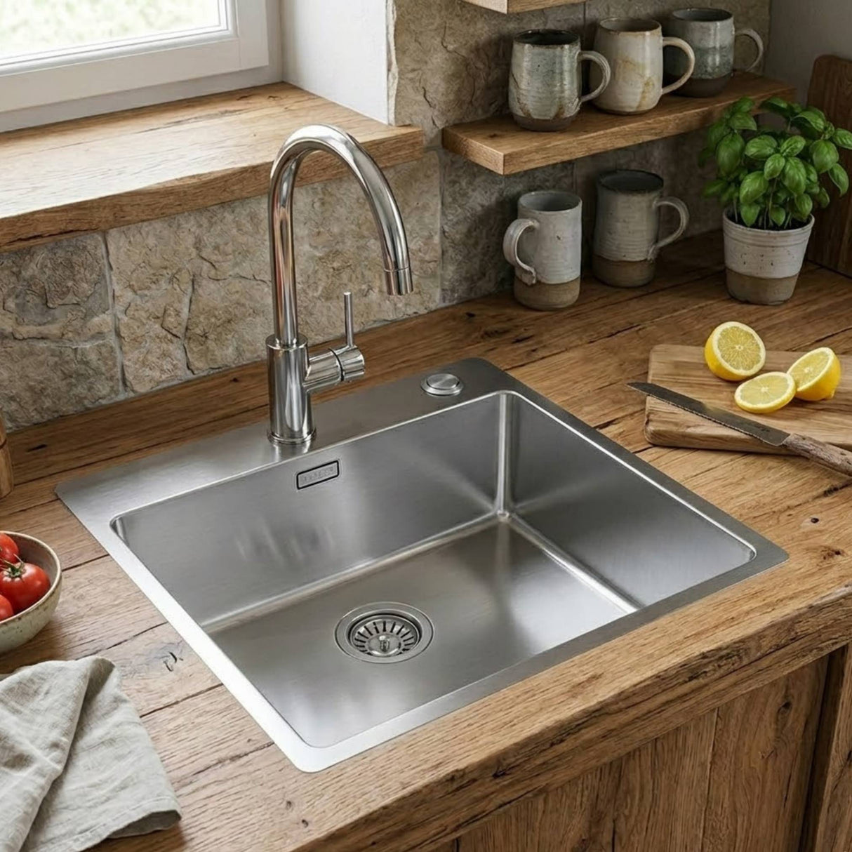 Franke Box BXX 210-50 A SlimTop oder flächenbündige Spüle aus Edelstahl in Stahl gebürstet