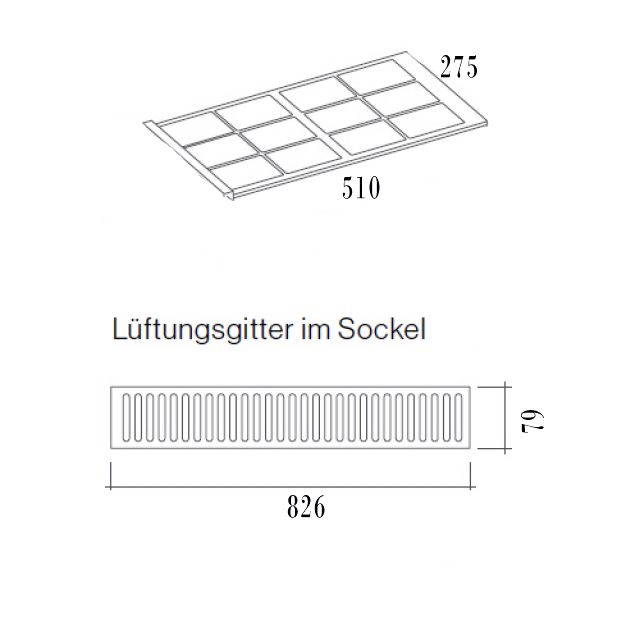 Berbel Luftaustrittsgitter für Oberschrank 