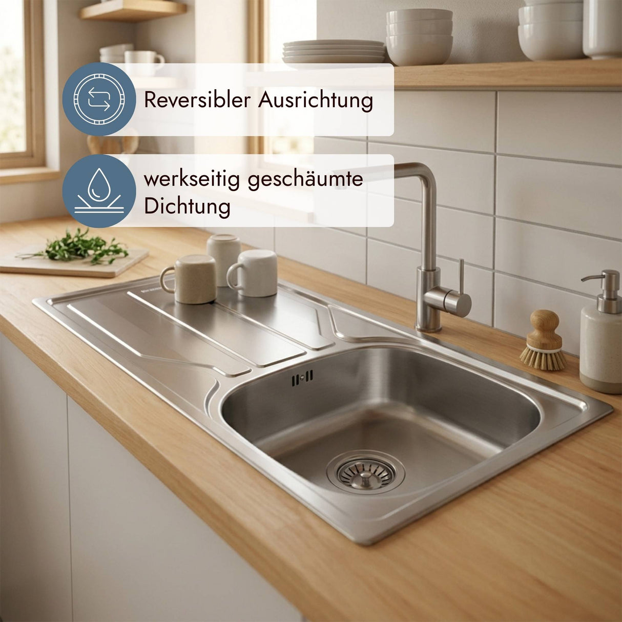 Kompakte Franke Küchenspüle aus Edelstahl für Unterschränke ab 45 cm