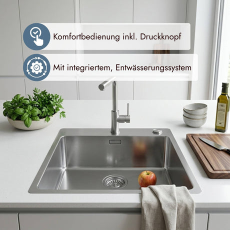 Franke Box BXX 210-50 A Edelstahlbecken mit flacher Armaturenbank und Integralablauf
