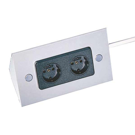 Thebo 2-fach Steckdosenelement Edelstahl