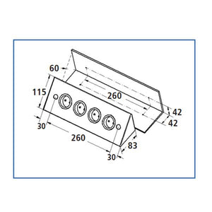 Thebo Tesi Ecksteckdose 4er Steckdose