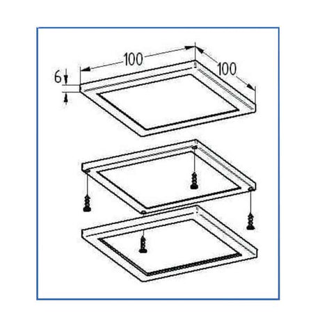 Quadratische Unterbauleuchte Ria 