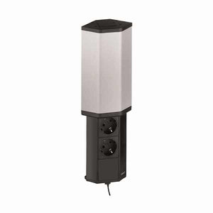 Evoline V-Port Eck-Steckdose in Edelstahl