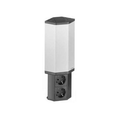 Evoline V-Port Eck-Steckdose in Edelstahl