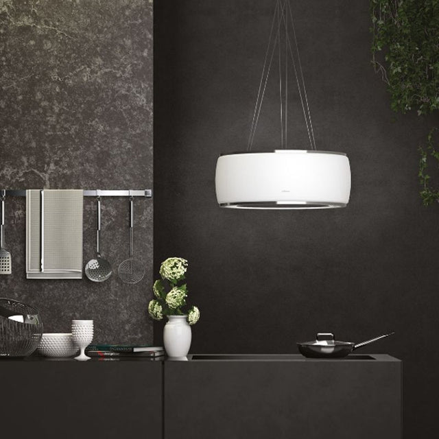 Falmec Soffio Weiß satiniert Inselhaube 58 cm