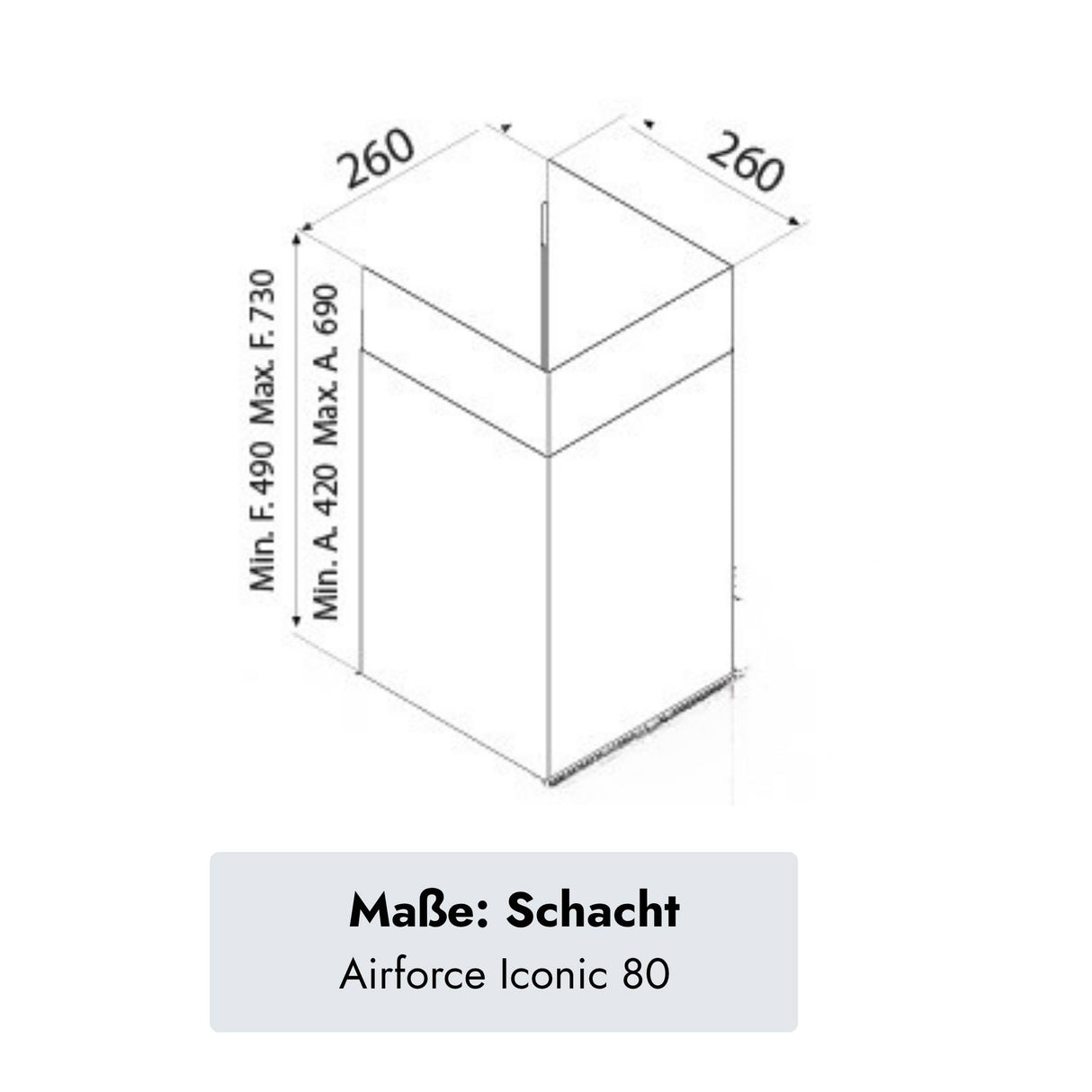 Airforce Kamin schwarz (Passend für die Iconic 80)