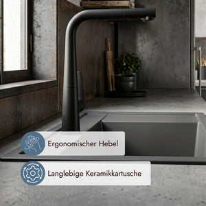 Tono Küchenmischer von systemceram mit 33,5 mm Bohrlochmaß und 40 mm maximaler Plattenstärke
